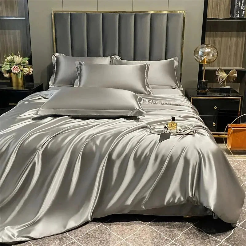 Silk bedding set on a bed, Bedding Set - photo 4