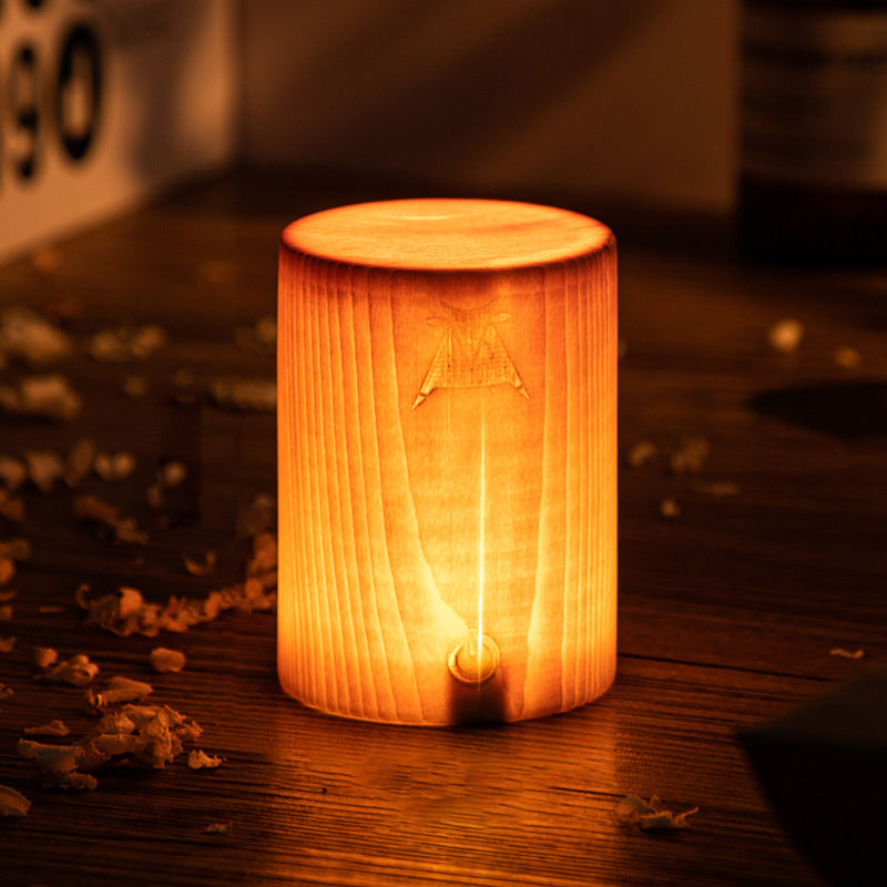 Wooden lamp, cordless wood table lamp, product photo 5