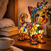 Dog Lamp, Stained Glass Table Lamp, LED Night Light, 10 Dog Breeds