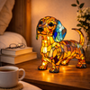 Dog Lamp, Stained Glass Table Lamp, LED Night Light, 10 Dog Breeds