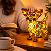 Dog Lamp, Stained Glass Table Lamp, LED Night Light, 10 Dog Breeds
