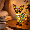 Dog Lamp, Stained Glass Table Lamp, LED Night Light, 10 Dog Breeds