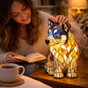Dog Lamp, Stained Glass Table Lamp, LED Night Light, 10 Dog Breeds