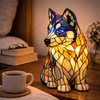 Dog Lamp, Stained Glass Table Lamp, LED Night Light, 10 Dog Breeds