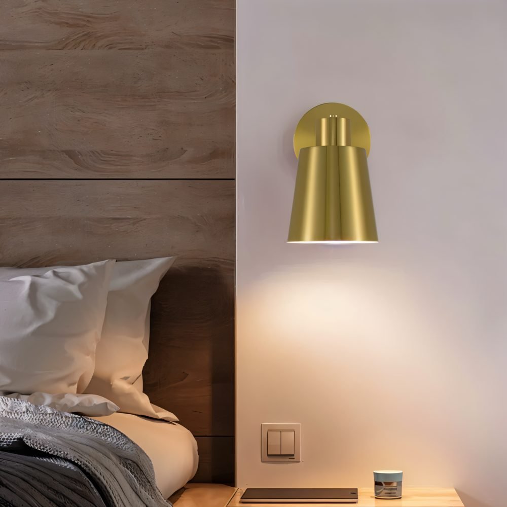 Cordless gold wall sconce with remote, product photo 5