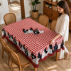 Red plaid rooster tablecloth with lace edge 10