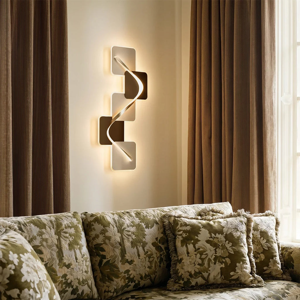 Geometric wall art with LED backlight, product photo 1